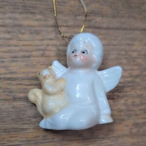 Ceramic Angel Ornament with Squirrel